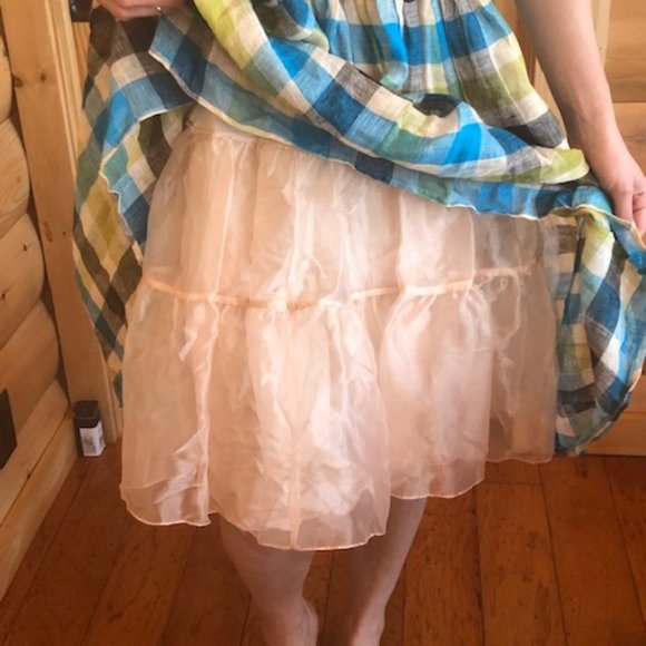Tracey Reese Linen Plaid Dress with crinoline - Picture 3 of 4